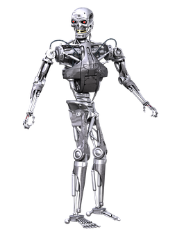 Futuristic Terminator Robot PNG
