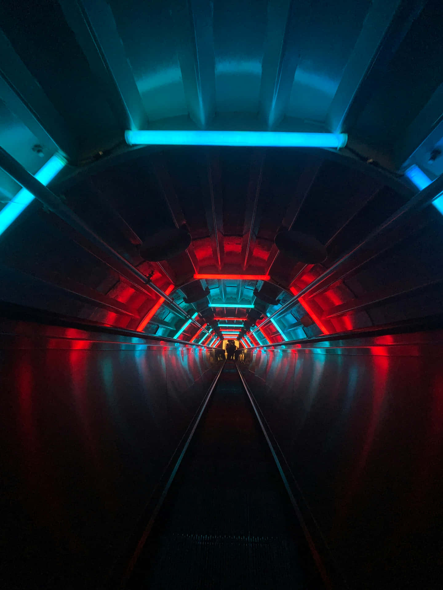 Futuristic Tunnel Lighting Wallpaper