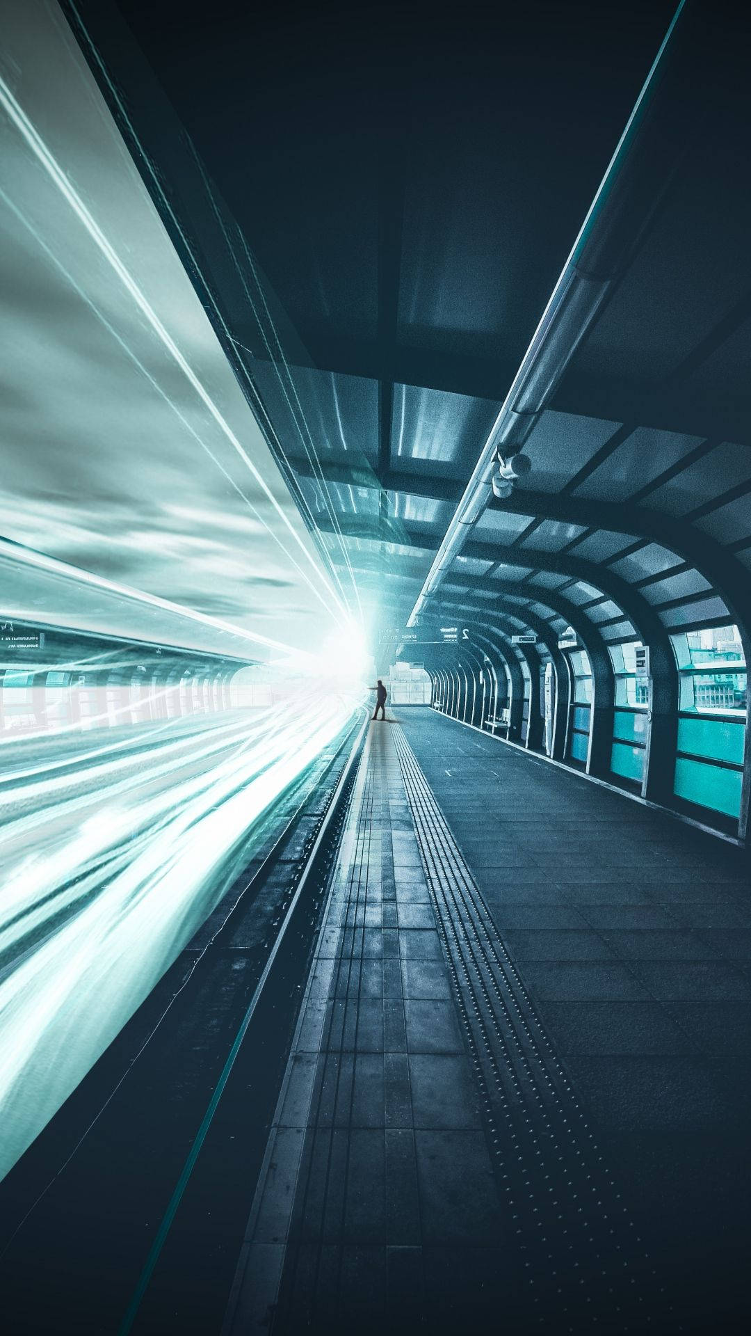 Futuristic Underground Subway Photo Wallpaper