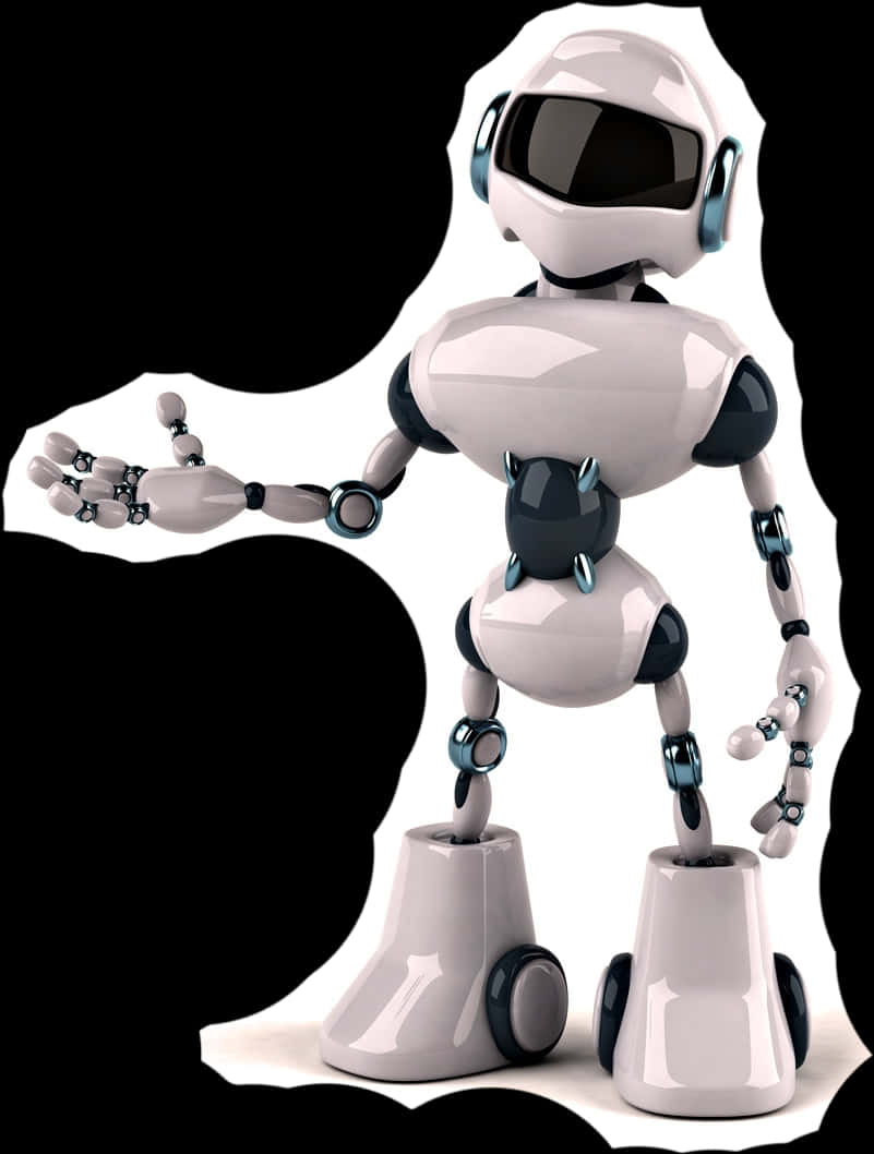 Futuristic White Robot PNG