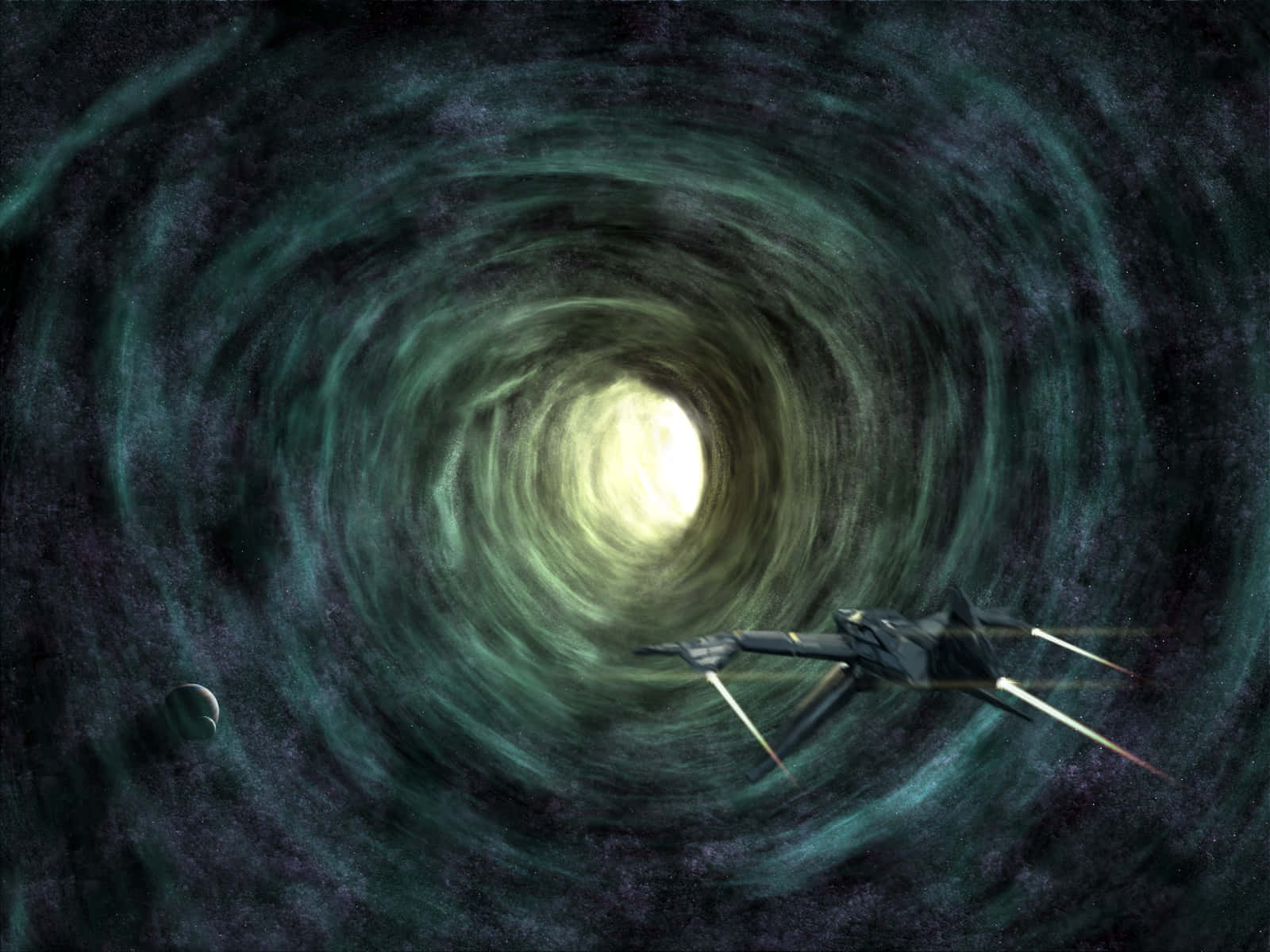 Futuristic Wormhole In Space Wallpaper