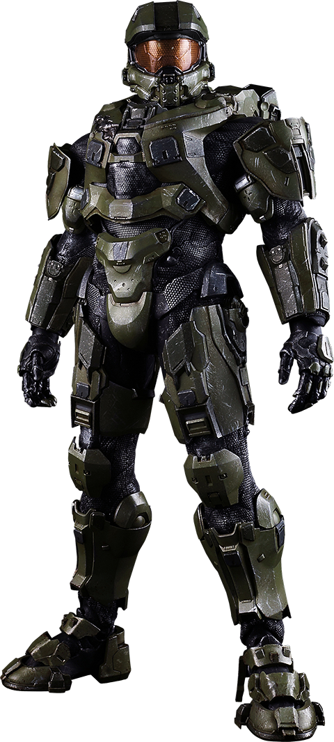 Futuristic_ Armored_ Soldier_ Figure PNG
