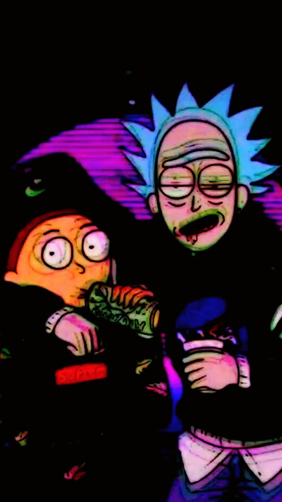 Fuzzy Rick And Morty Trippy Image Wallpaper