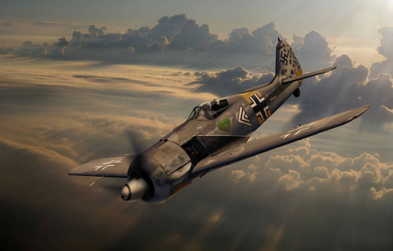 Combatientesalemanes Fw 190 De La Segunda Guerra Mundial Fondo de pantalla