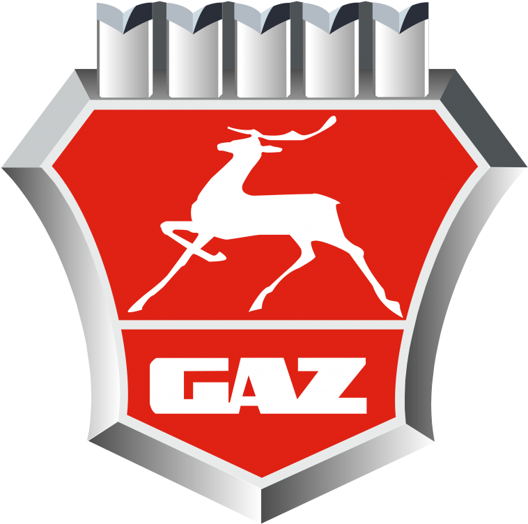 G A Z Car Logo Redand Silver PNG