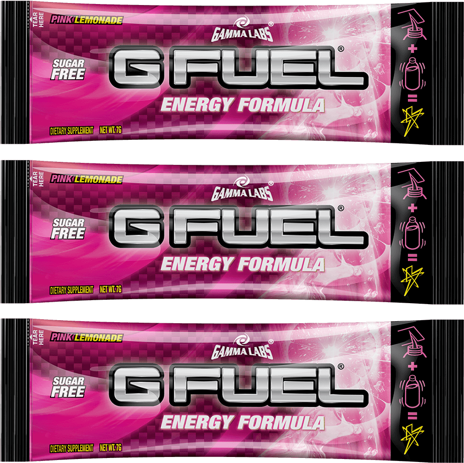 G Fuel Pink Lemonade Energy Formula Packaging PNG