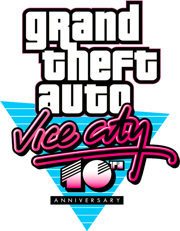 G T A Vice City10th Anniversary Logo PNG