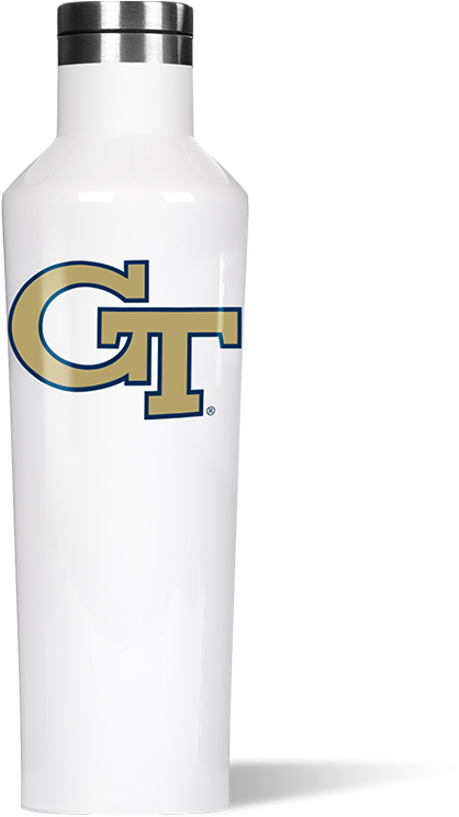 Download G T Logo White Water Bottle | Wallpapers.com