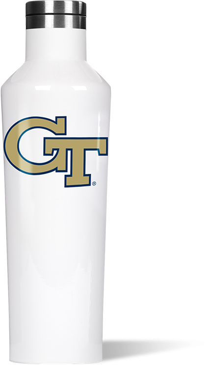 G T Logo White Water Bottle PNG