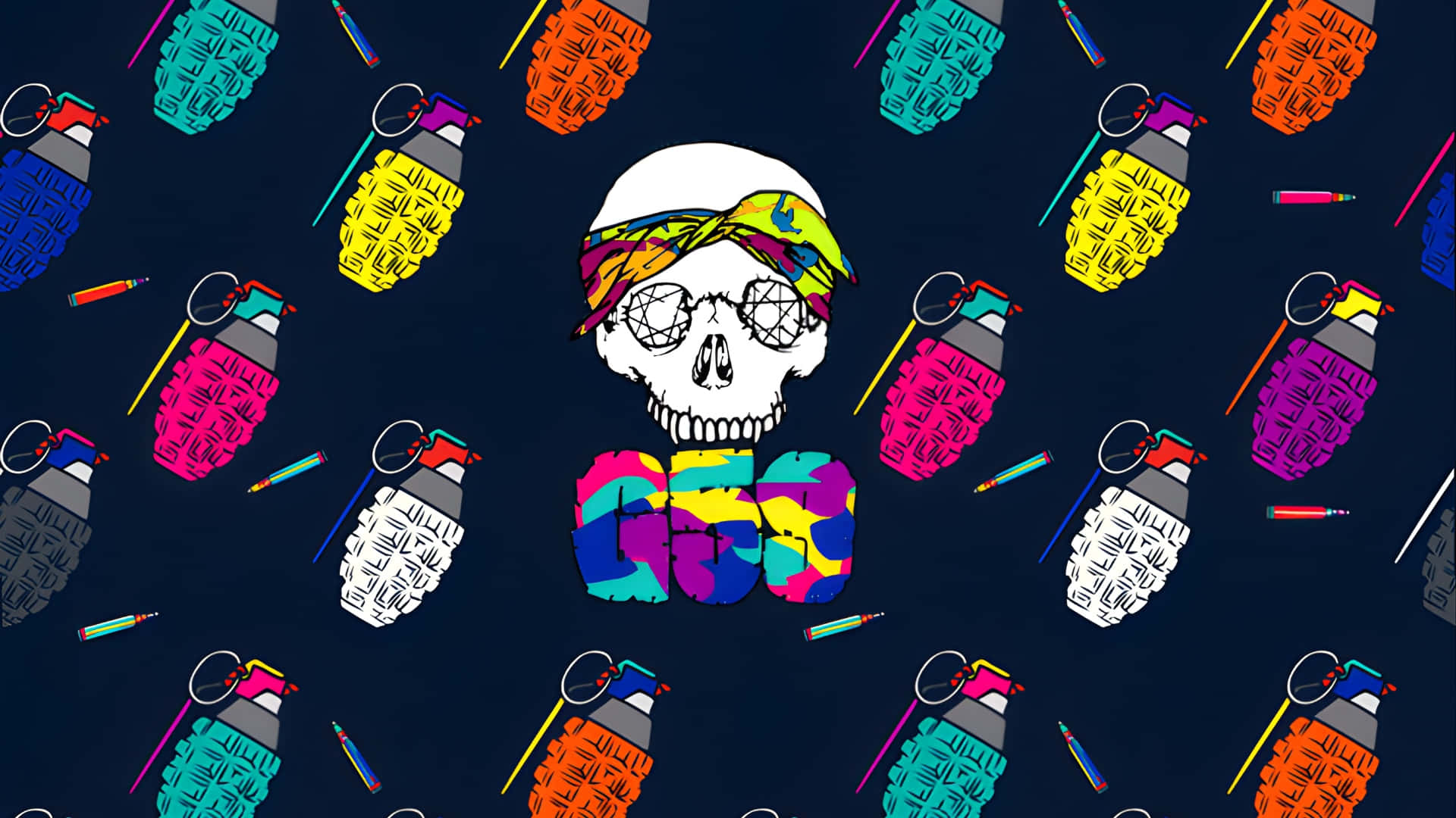 Diseño De Arte De Calavera G59 Fondo de pantalla
