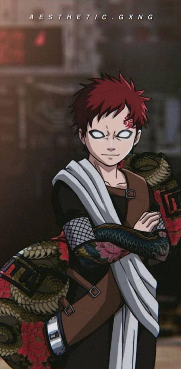 En karakter med rødt hår og en slange på ryggen Wallpaper