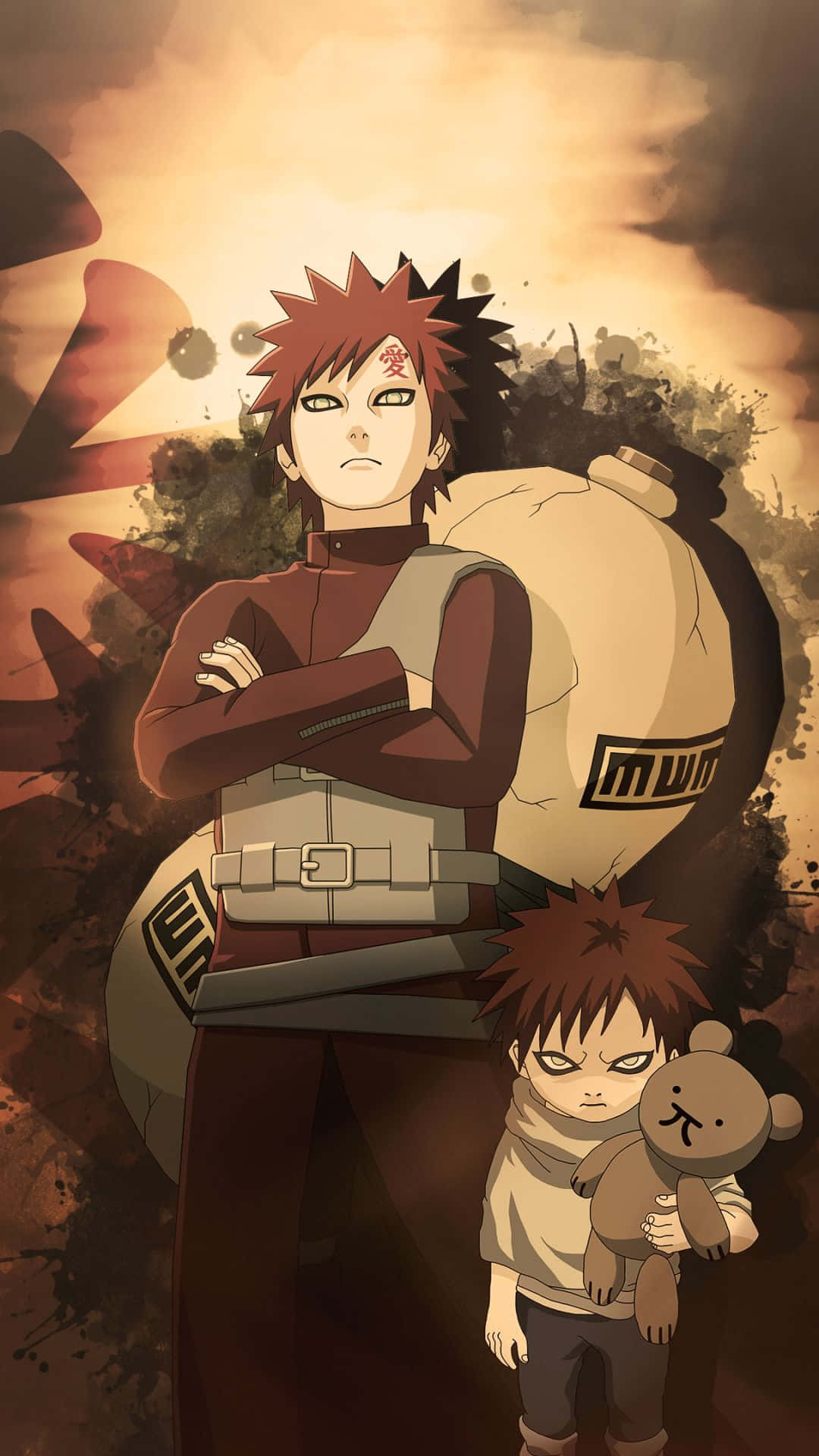 Gaaraaus Der Anime-serie Naruto Bereit Zum Kampf. Wallpaper
