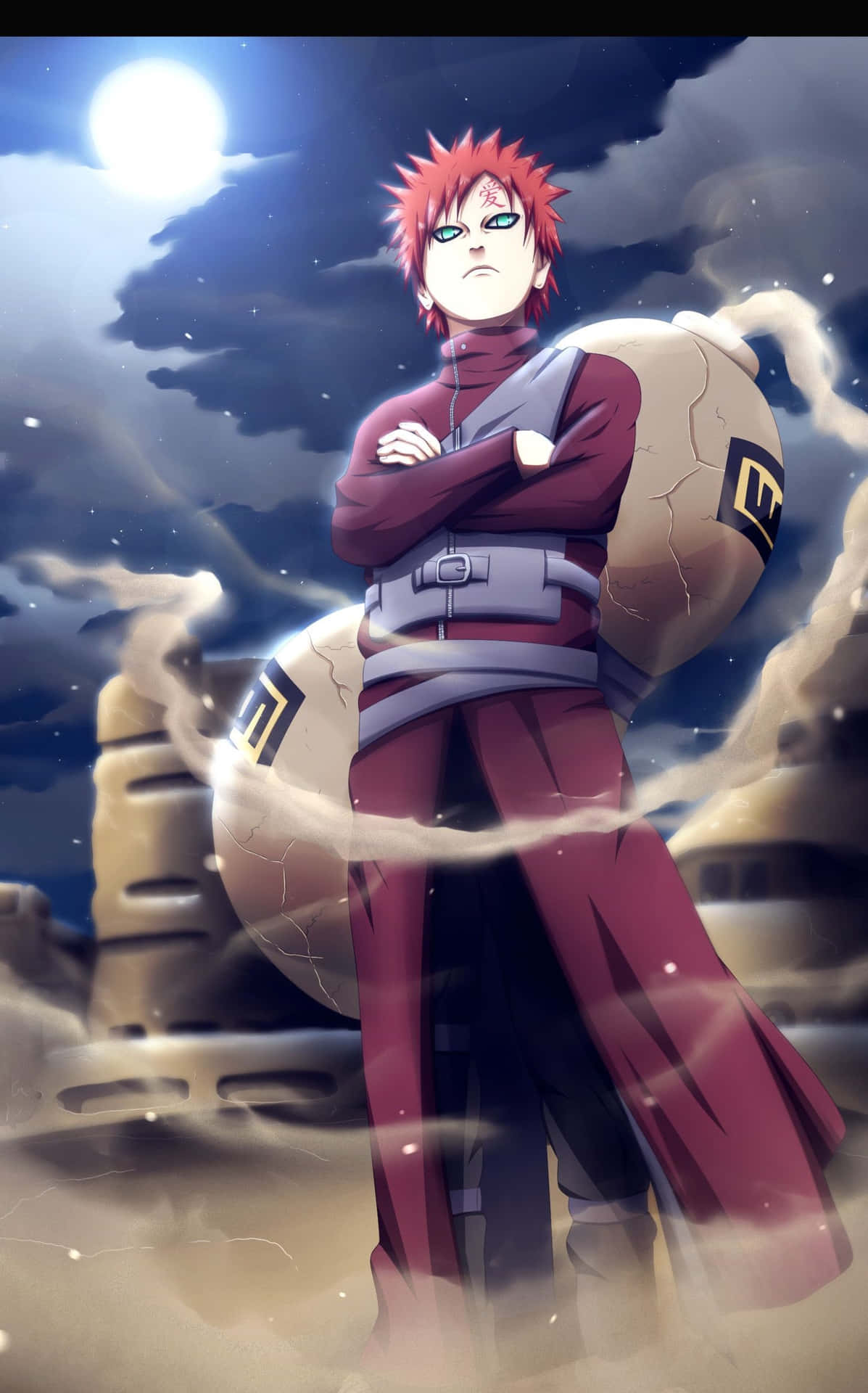 Gaara with his sand gourd, part of the Kazekage's legacy Wallpaper
