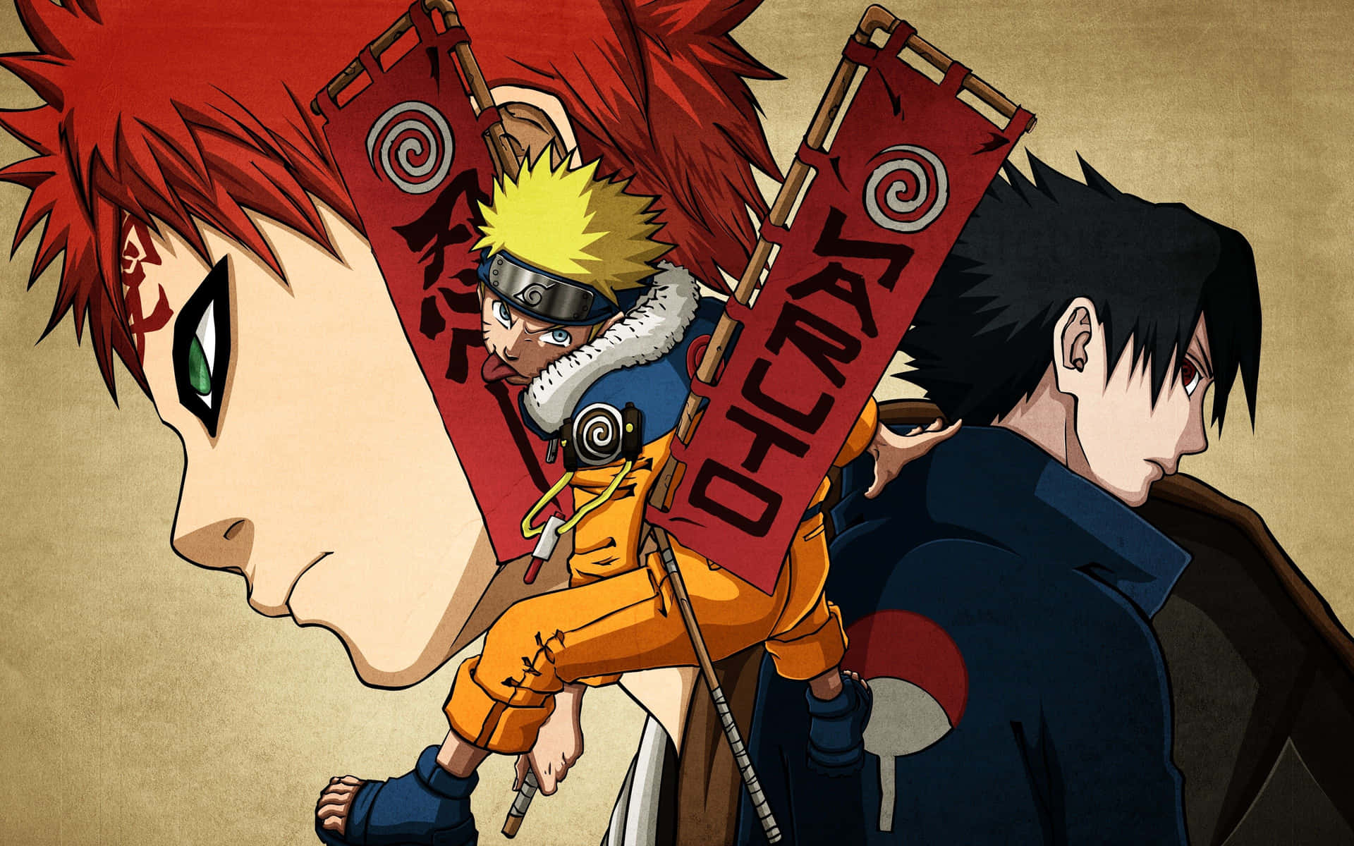 Gaara Naruto Sasuke Art Anime Wallpaper