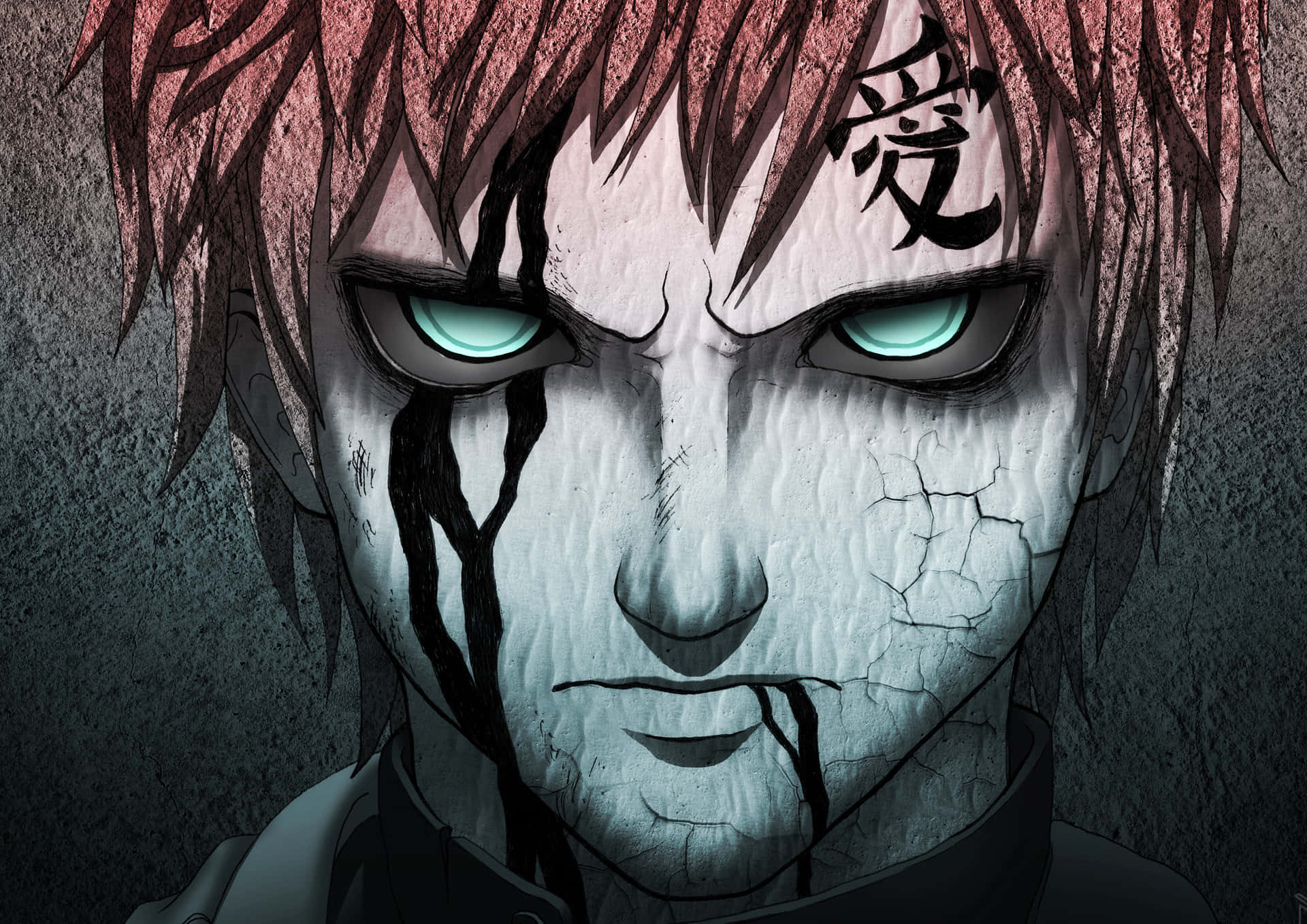 Den Femte Kazekage fra Sunagakure, Gaara, kæmper i Den Fjerde Shinobi-krig fra anime-serien Naruto. Wallpaper