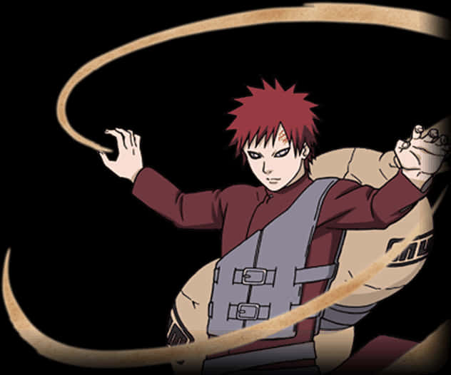 Gaara Sand Control Anime Character PNG