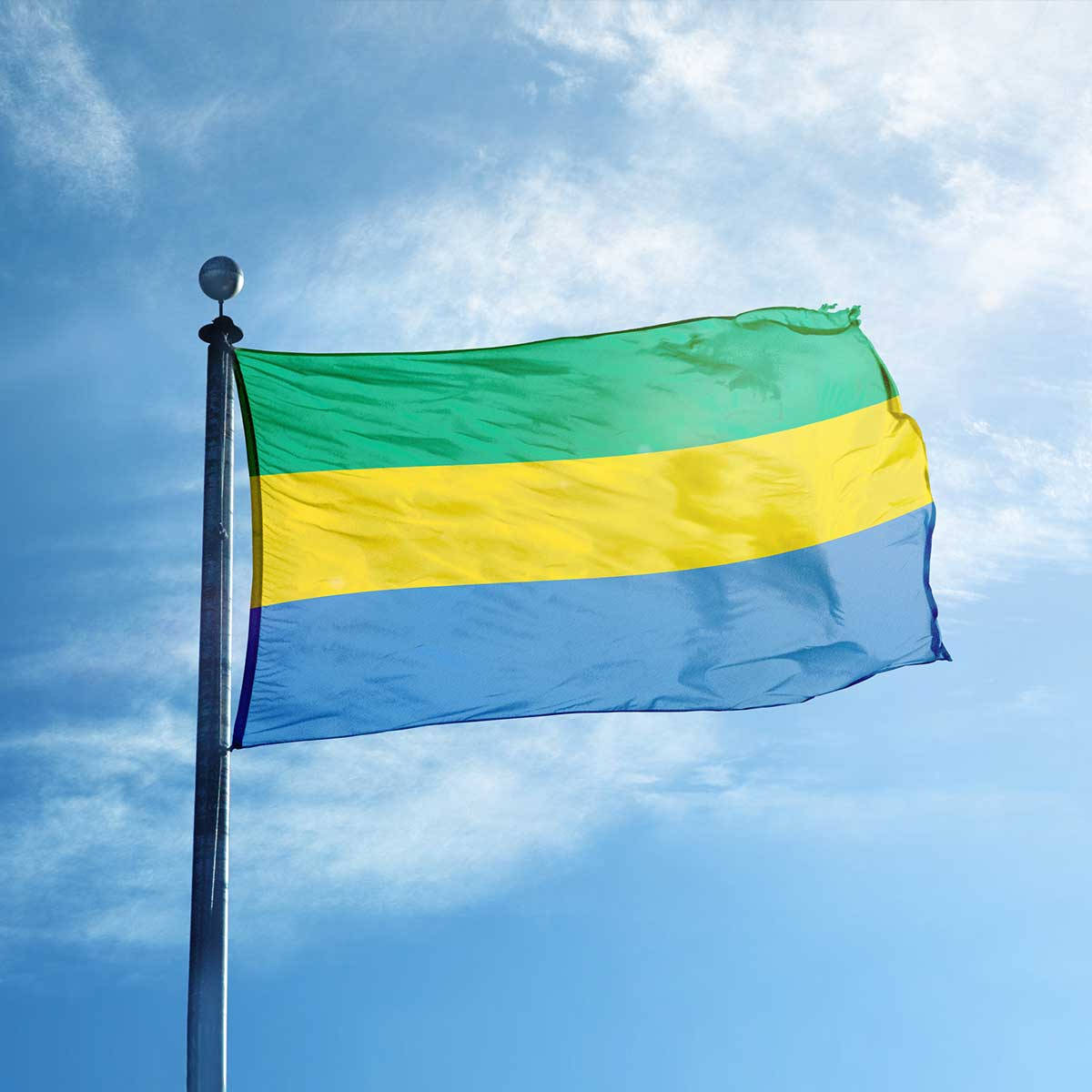 Gabon Flag In Full Mast Picture