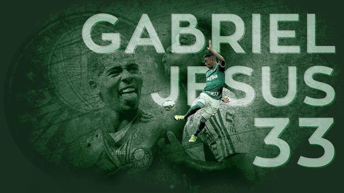 Gabrieljesus Nummer 33. (this Would Be A Suitable Wallpaper For Fans Of Gabriel Jesus Or Manchester City.) Wallpaper