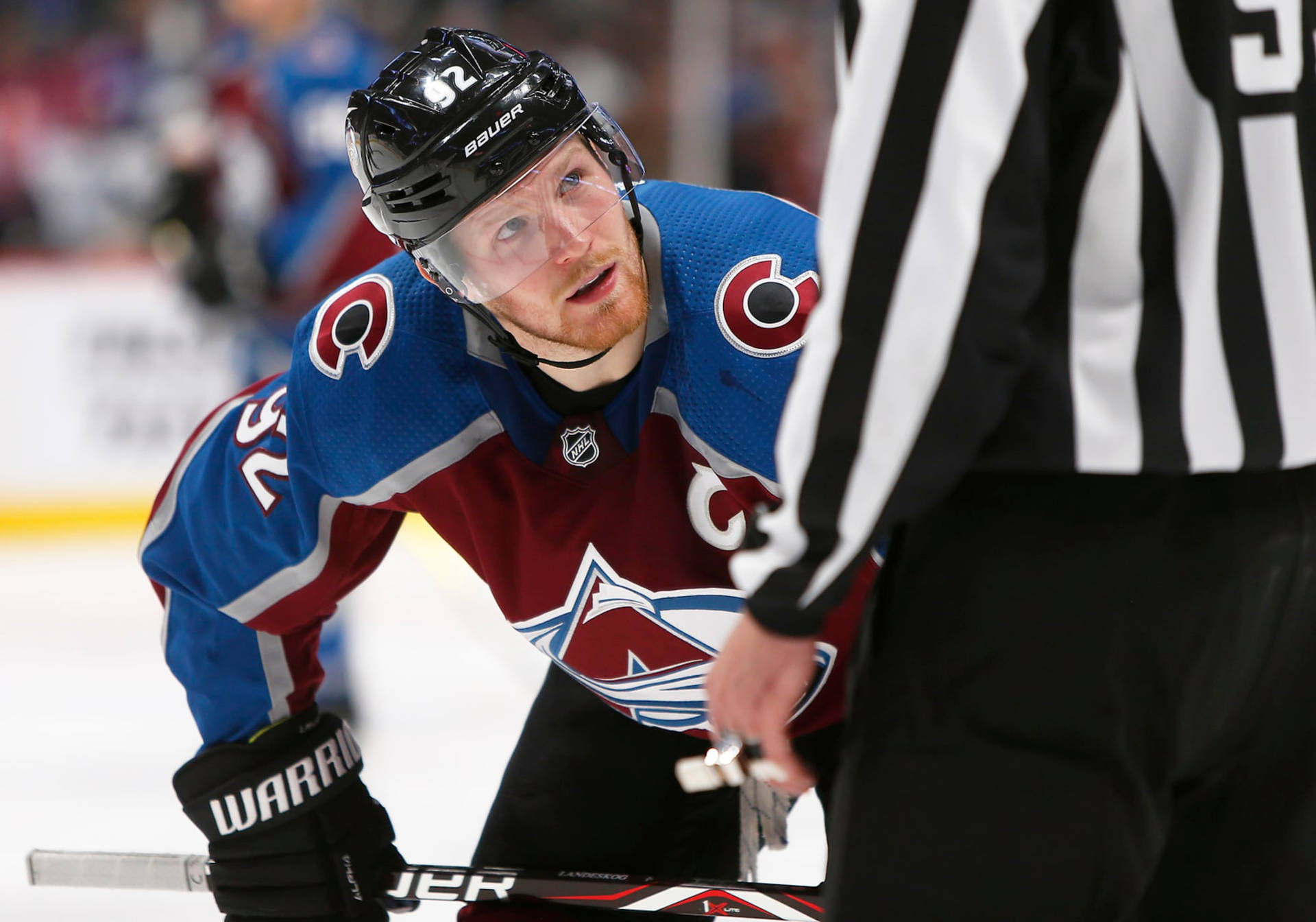 "Driven and Determined: Gabriel Landeskog Leading his Team on Ice" Wallpaper