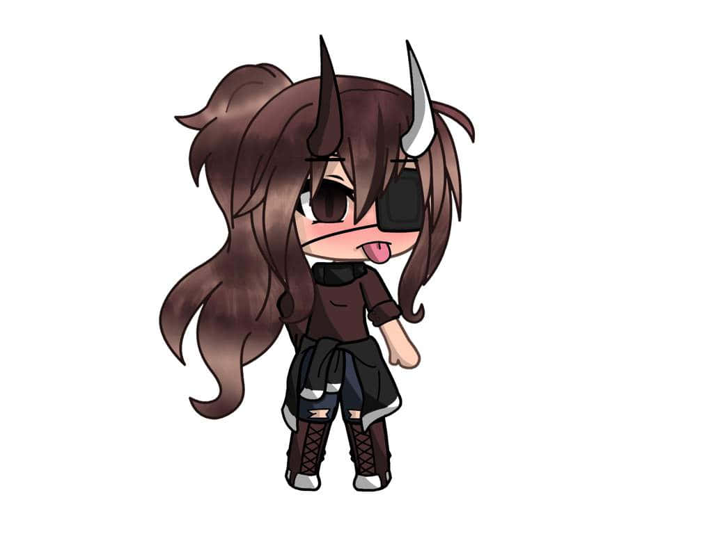 A Girl With Long Hair And Horns Wallpaper