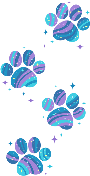 Galactic Blue Paw Prints PNG