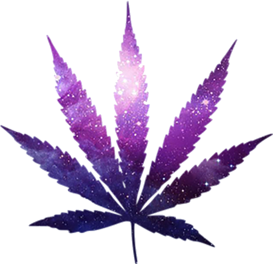 Galactic Cannabis Leaf PNG