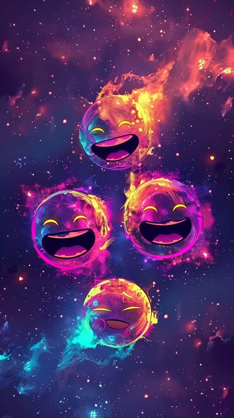 Galactic Laughing Emojis Wallpaper
