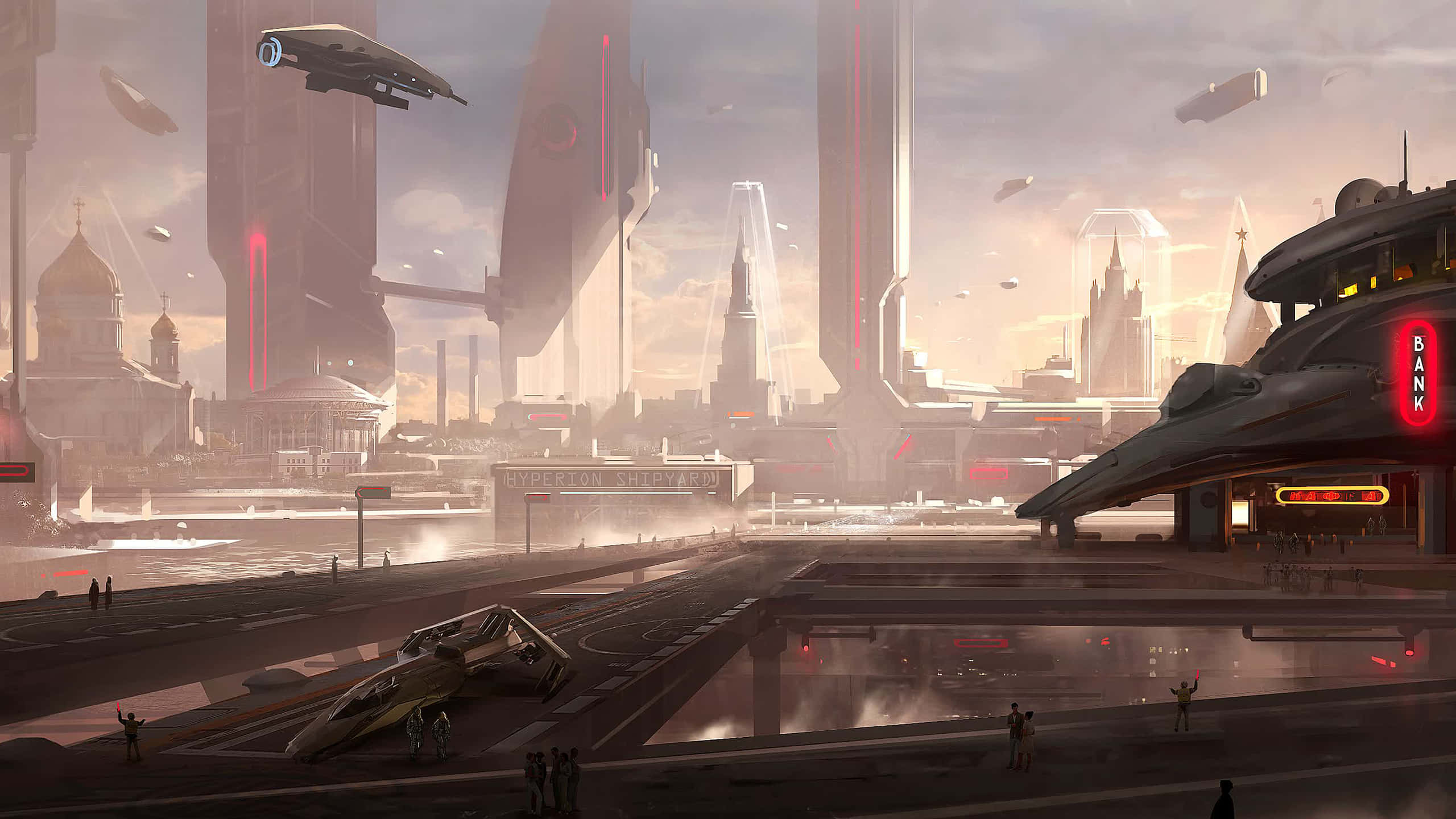 Galactic Metropolis - The Splendiferous Space City Wallpaper