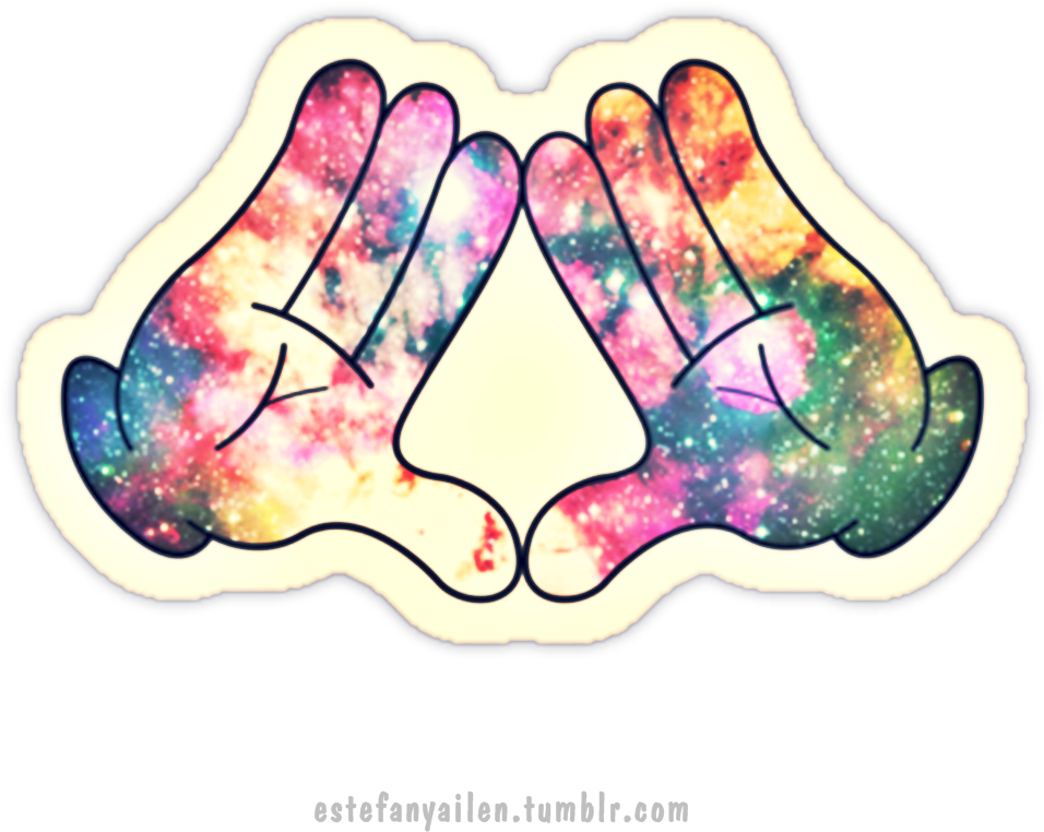 Galactic Peace Hand Sign PNG