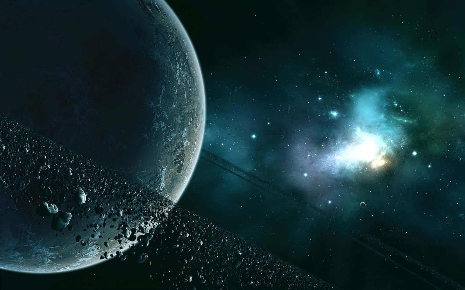 Galactic_ Planet_and_ Asteroids Wallpaper