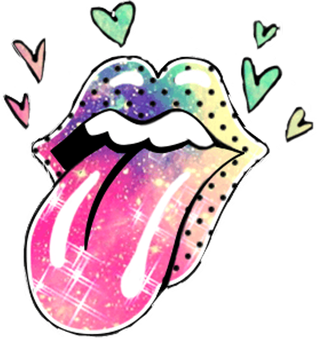 Galactic Tongue Sticker Art PNG