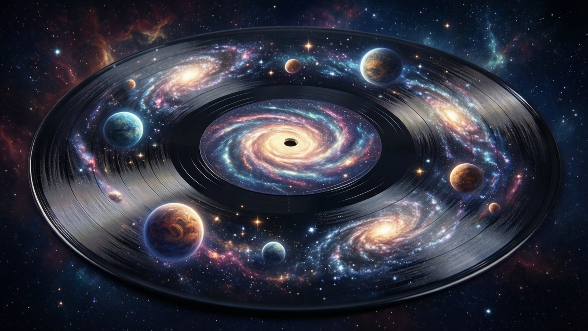 Galactische Vinylwervel Achtergronden