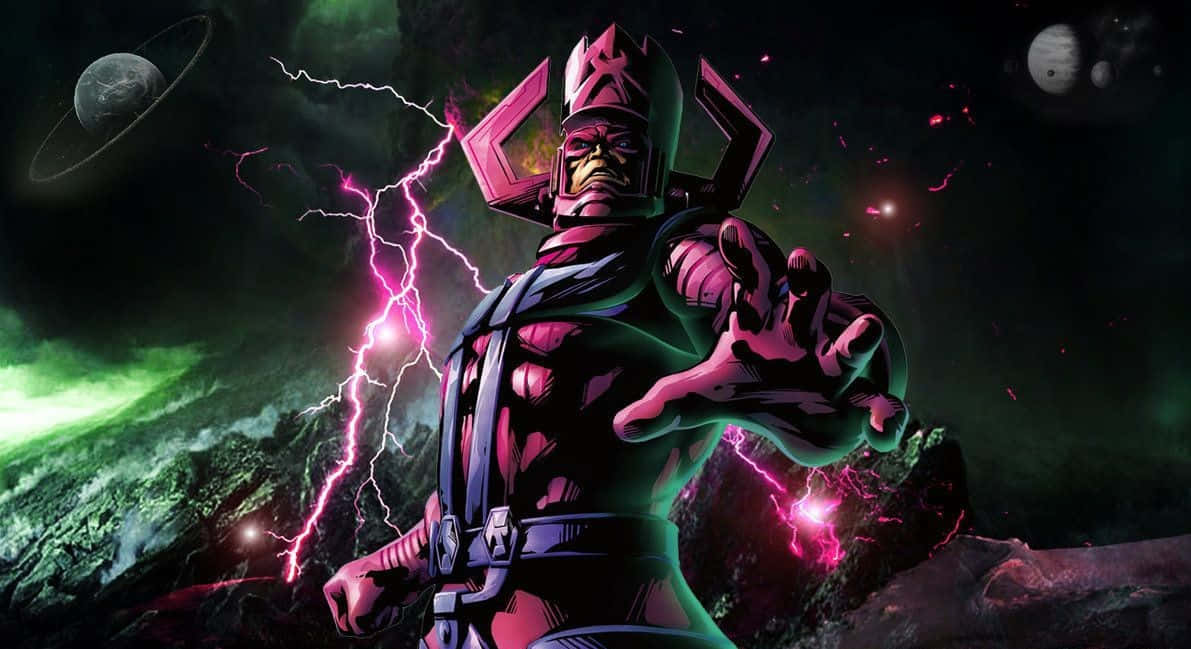 The Mighty Galactus standing tall at the edge of the galaxy Wallpaper