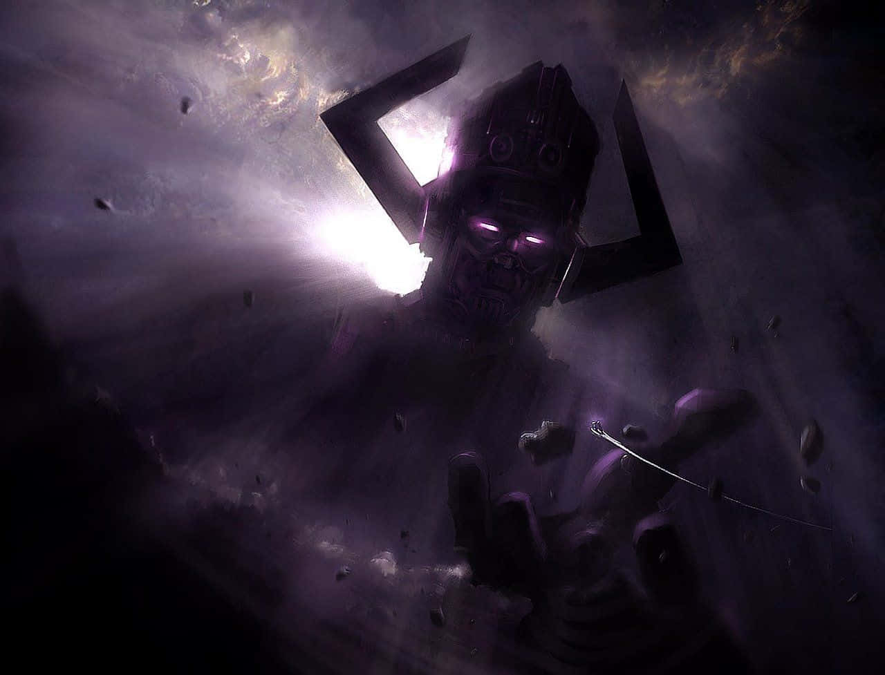 Galactus, Devourer of Worlds, looming over a destroyed planet. Wallpaper