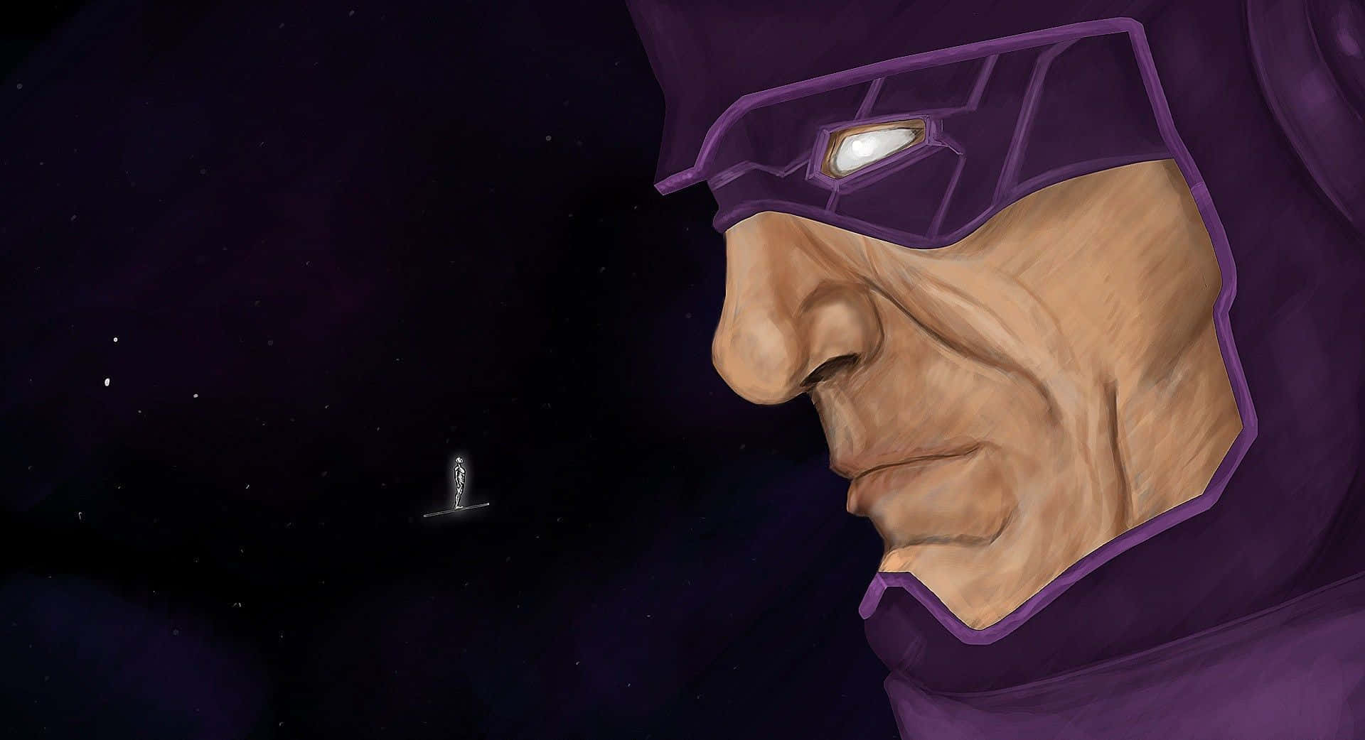 Galactus, the Devourer of Worlds, rising above planets Wallpaper