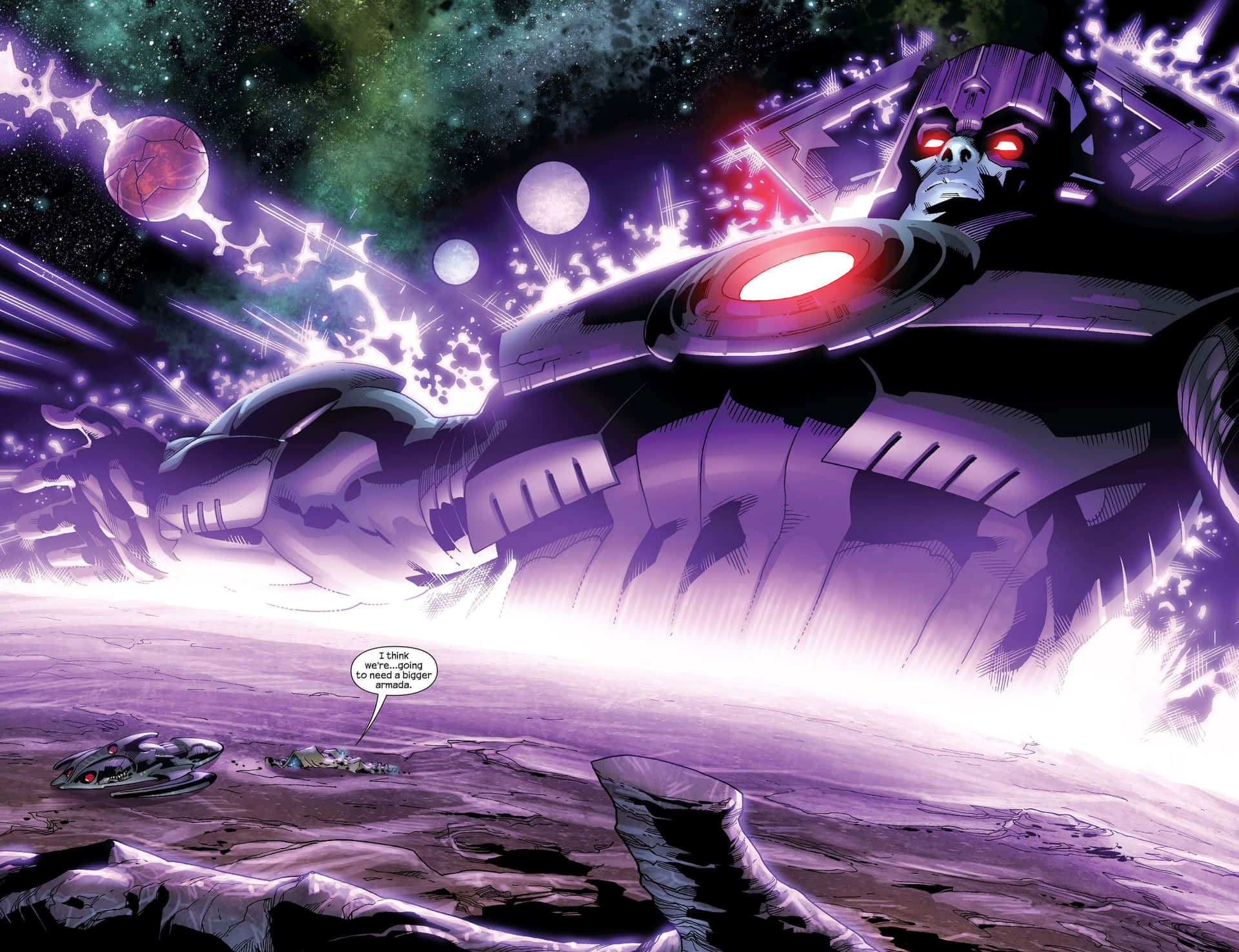 Galactus : Le Dévoreur De Mondes En Action Fond d'écran