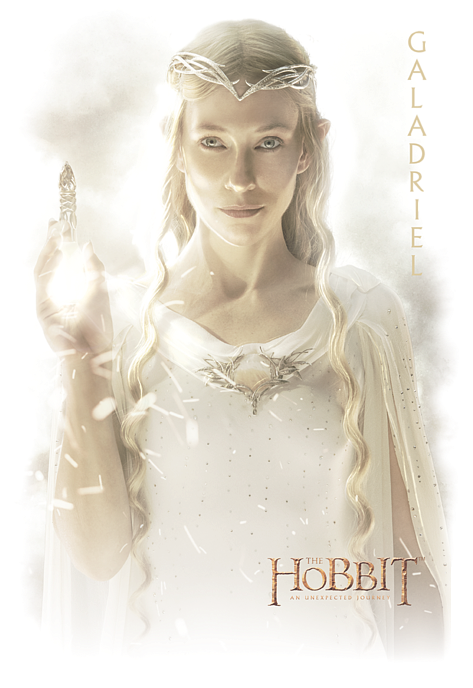 Galadriel The Hobbit Movie Promotional Art PNG