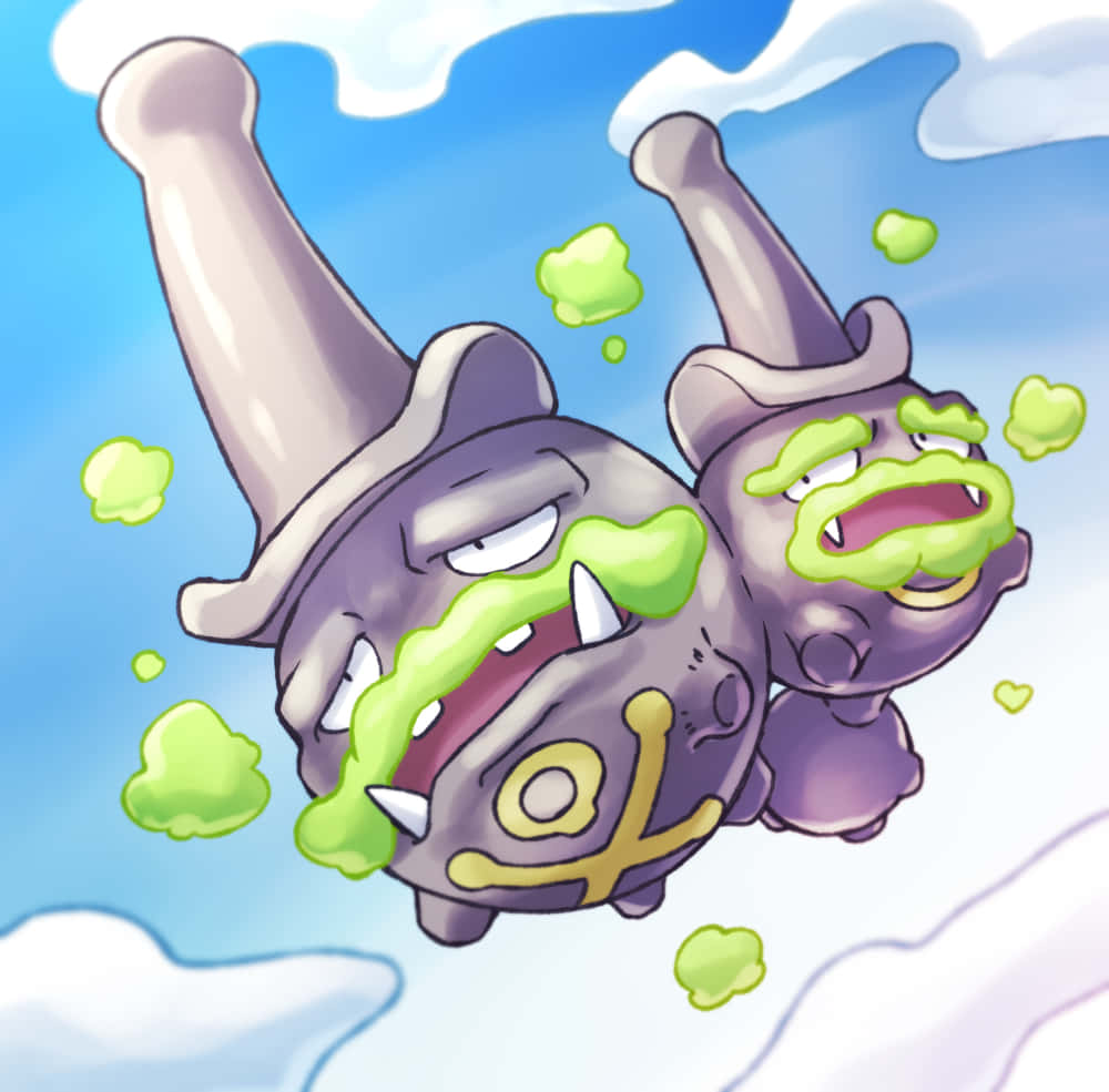 Galarian Weezing In The Sky Wallpaper