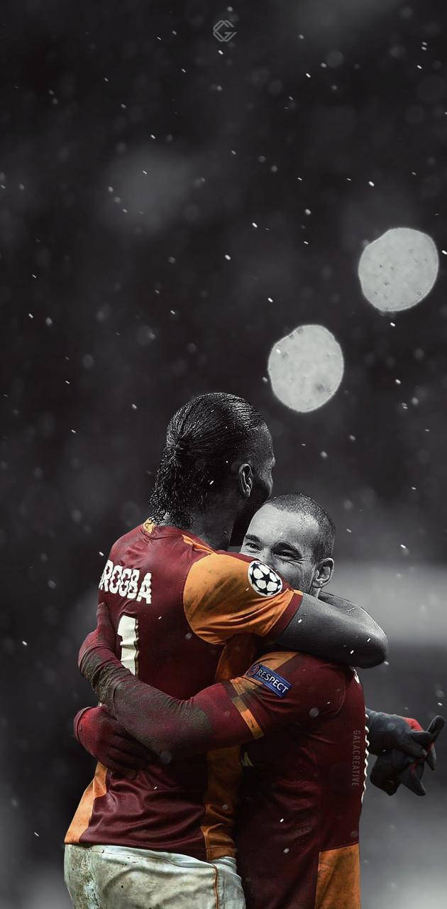 Galatasaray spillere omfavnende Wallpaper