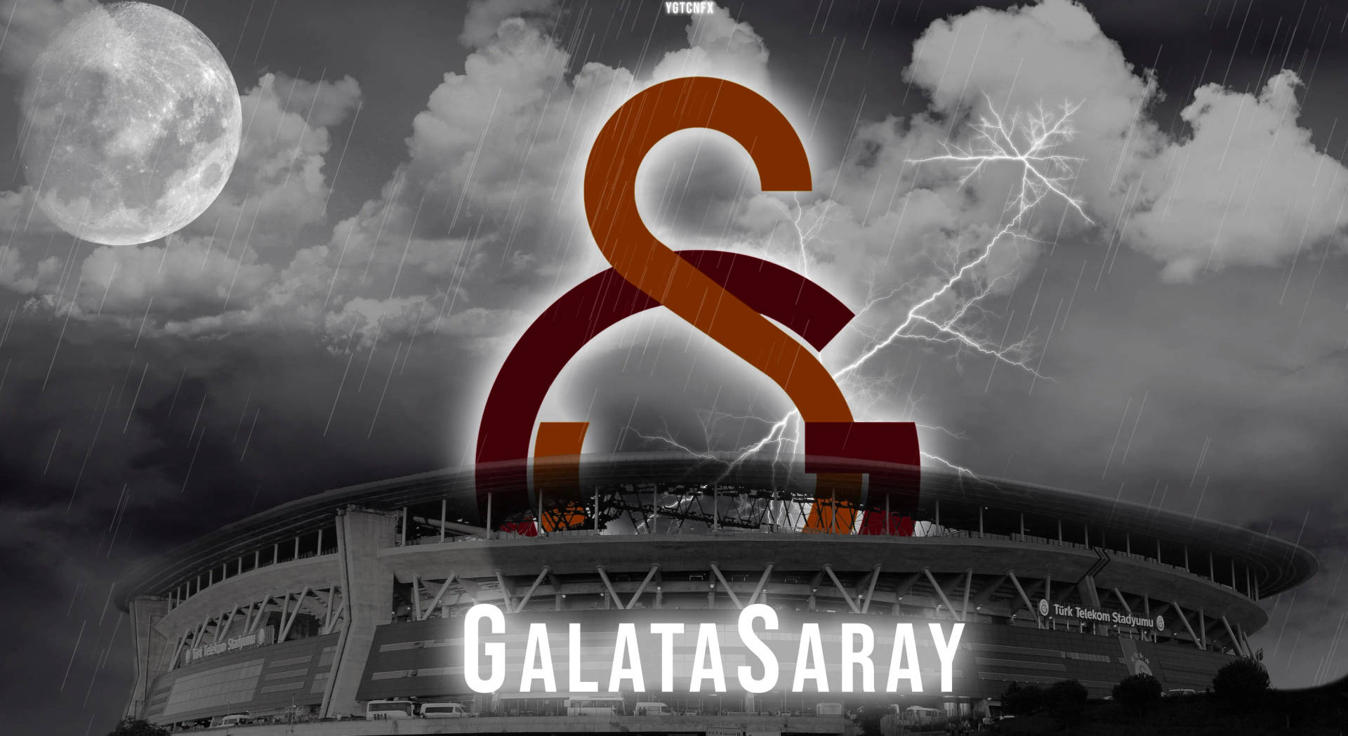 Galatasaray Stadium And Lightning Wallpaper