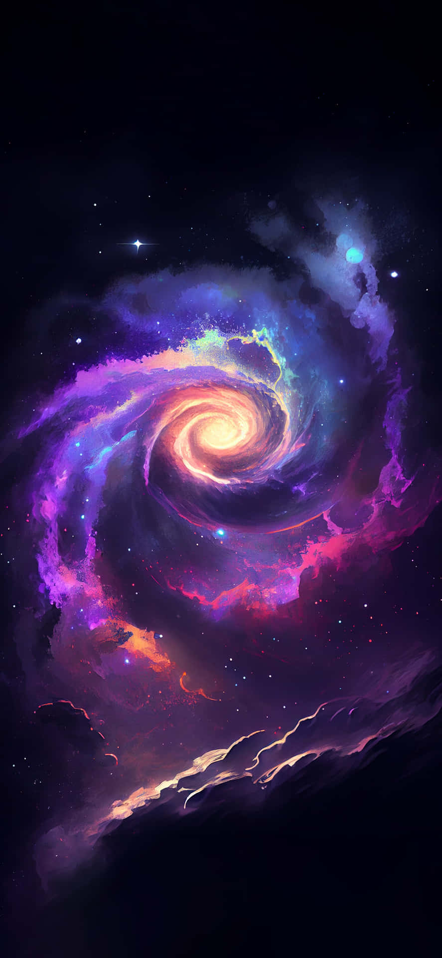 Stunning Galaxy Artwork: A Cosmic Exploration Wallpaper