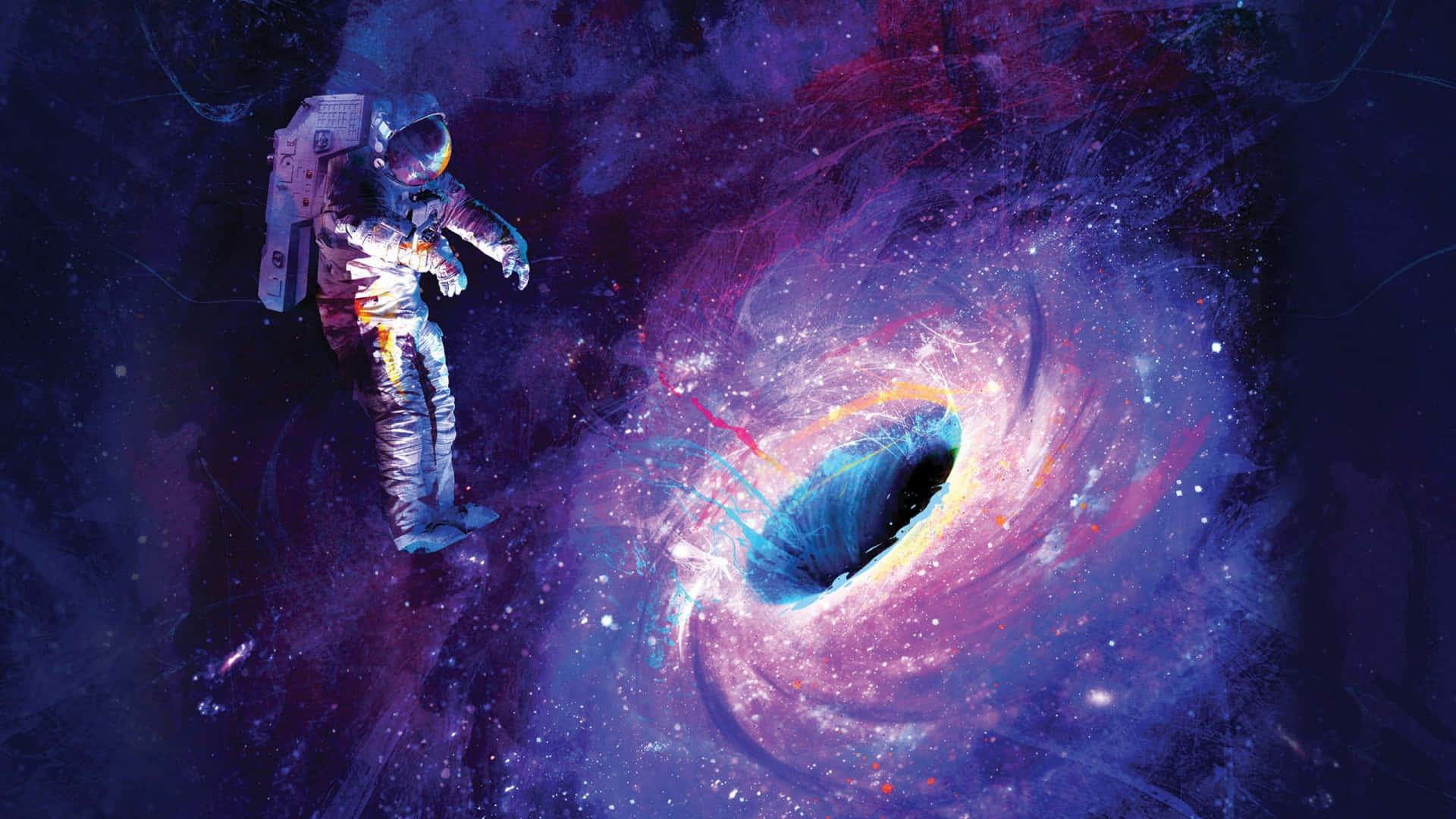 Journey Through Vibrant Galaxy Artwork Wallpaper