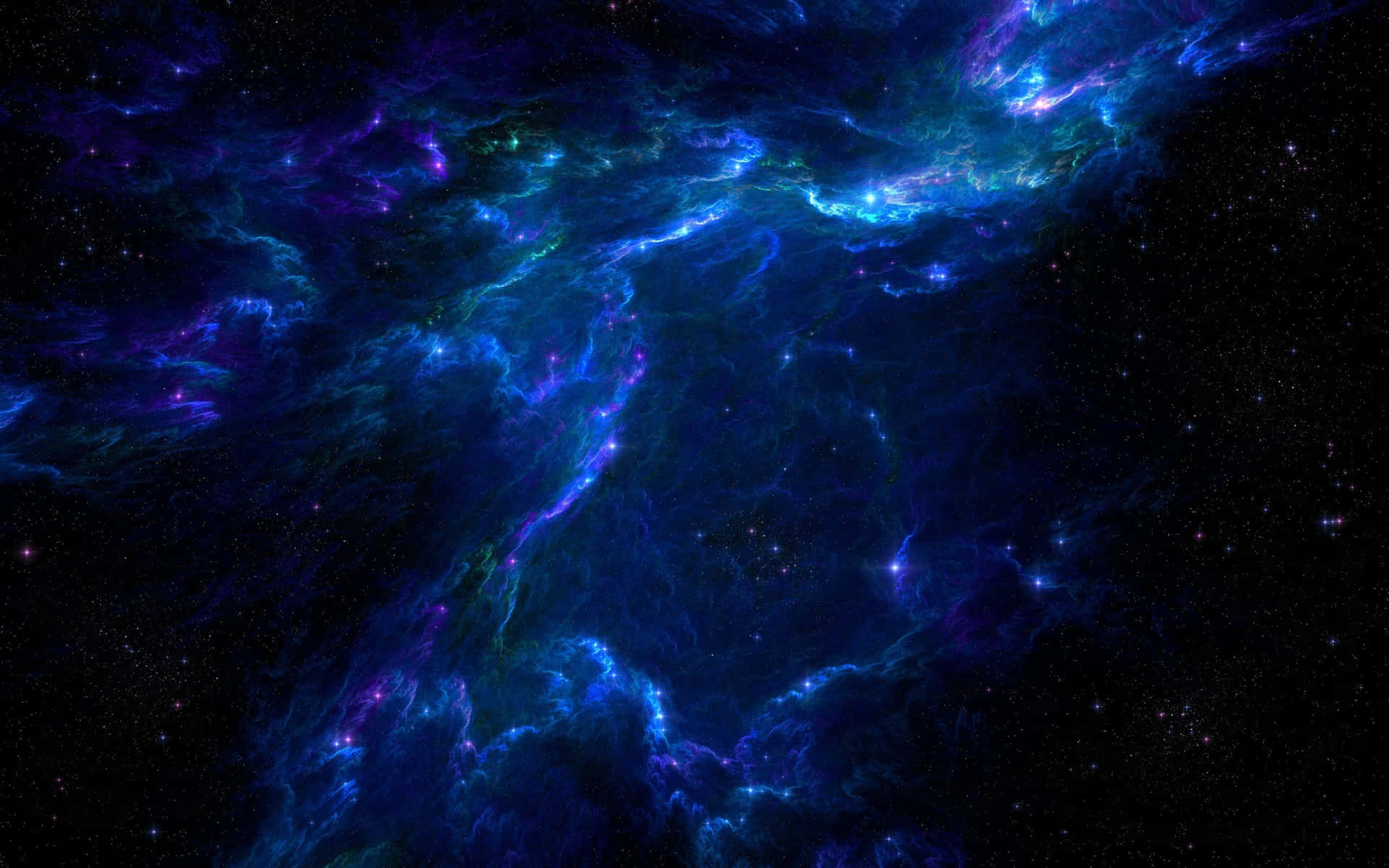 Huge Gas Cloud In Galaxy Blue Aesthetic Wallpaper