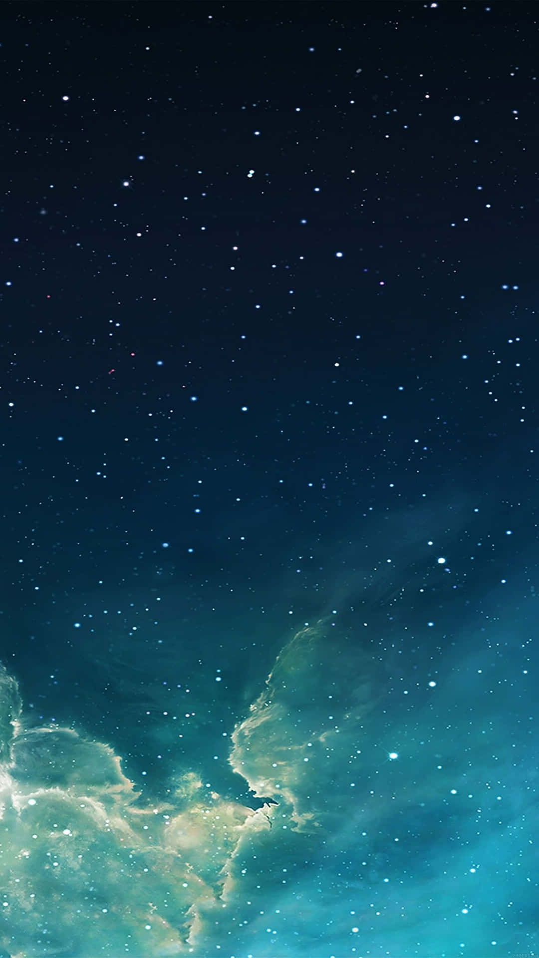 Green Clouds And Galaxy Blue Aesthetic Wallpaper