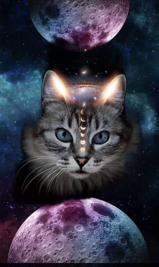 'exploralas Posibilidades Galácticas Con Galaxy Cat' Fondo de pantalla