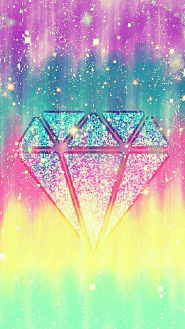 A Colorful Diamond On A Colorful Background Wallpaper