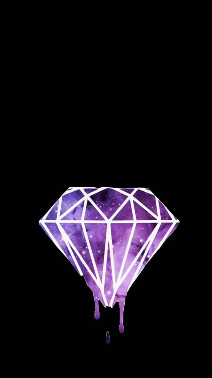 A Purple Diamond With Purple Dripping On It Wallpaper