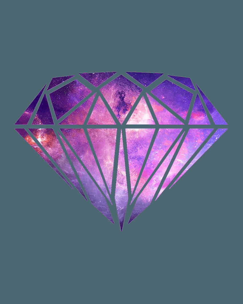 Lysandeskinande, Galaxy Diamond Gnistrar På Nattens Himmel. Wallpaper