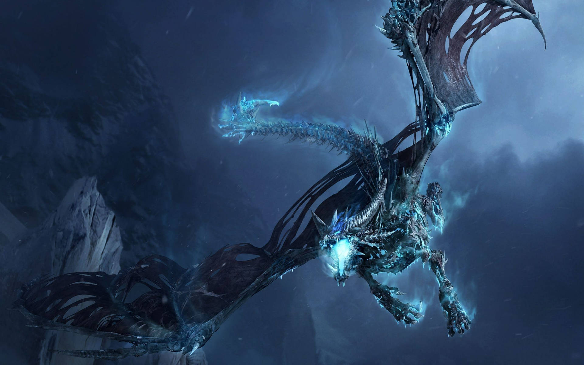 Mystical Galaxy Dragon soaring through space Wallpaper