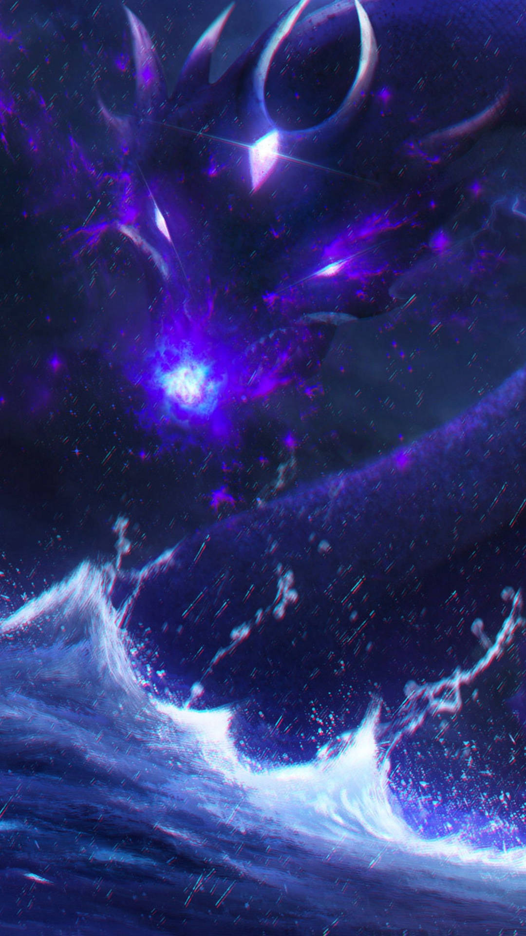 Galaxy Dragon With A Forehead Crystal Wallpaper